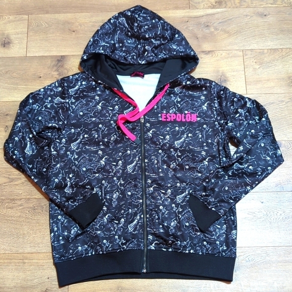 Espolon Tequila Skeleton Zip Hoodie pink accent S - Picture 1 of 7